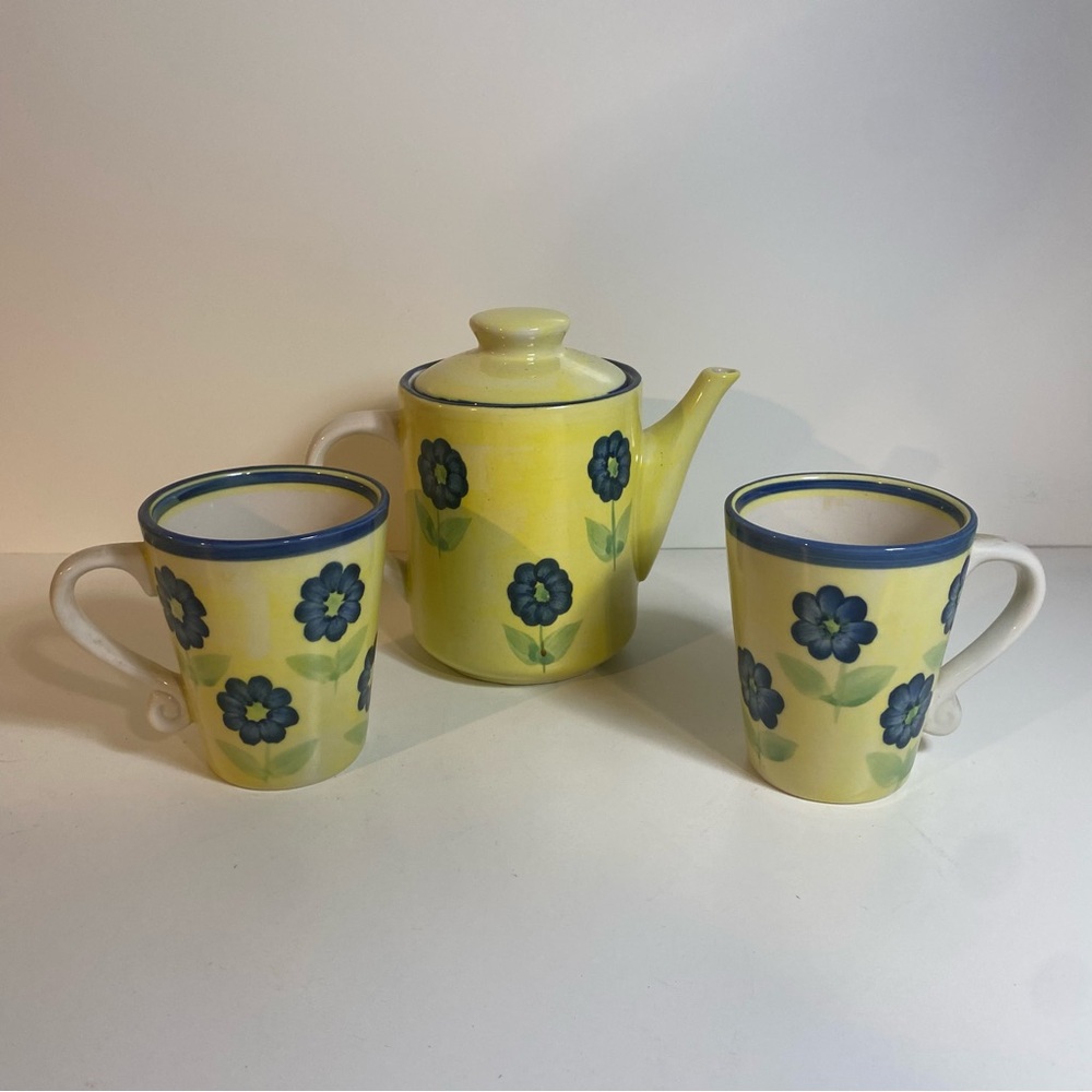Vintage Set Of 3 California Pantry Floral Teapot and Mug Set Spring Easter